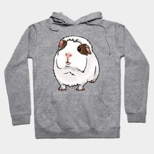 White, Brown Eye Patches Crested Guinea Pig Hoodie